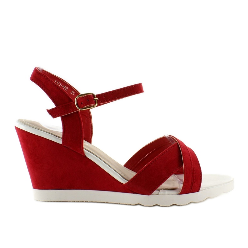 Suede sandals on the wedge Lei-92 Red