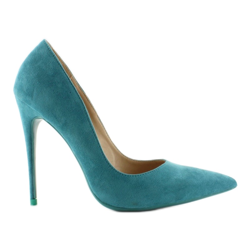 Classic suede heels 5005 L. Blue multicolored