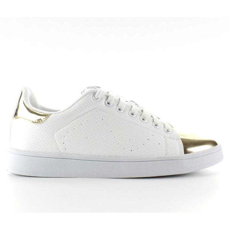 Sneakers with metallic toes YP-01 Gold white yellow