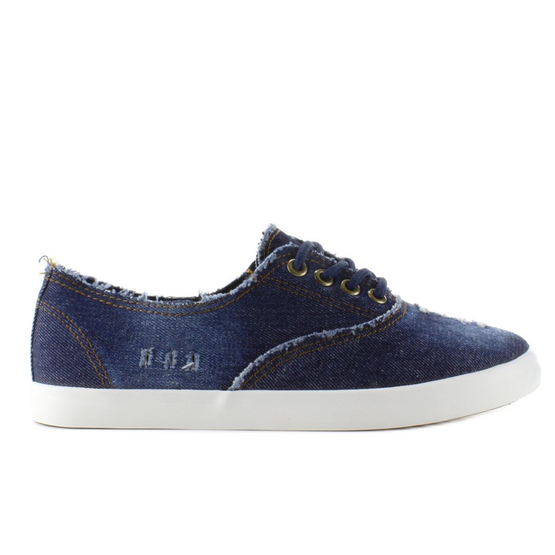 XIN11P Blue denim oxford sneakers navy blue