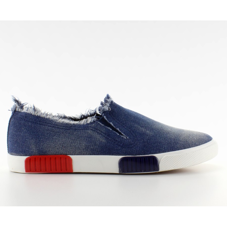 Jeans sneakers colorful sole BL65 Navy blue