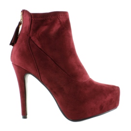 Suede Boots On The Jw-8F8520 Platform red Suede Boots On The Jw-8F8520 Platform red