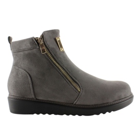 Suede boots with a gold plate GG-32 Gray grey Suede boots with a gold plate GG-32 Gray grey