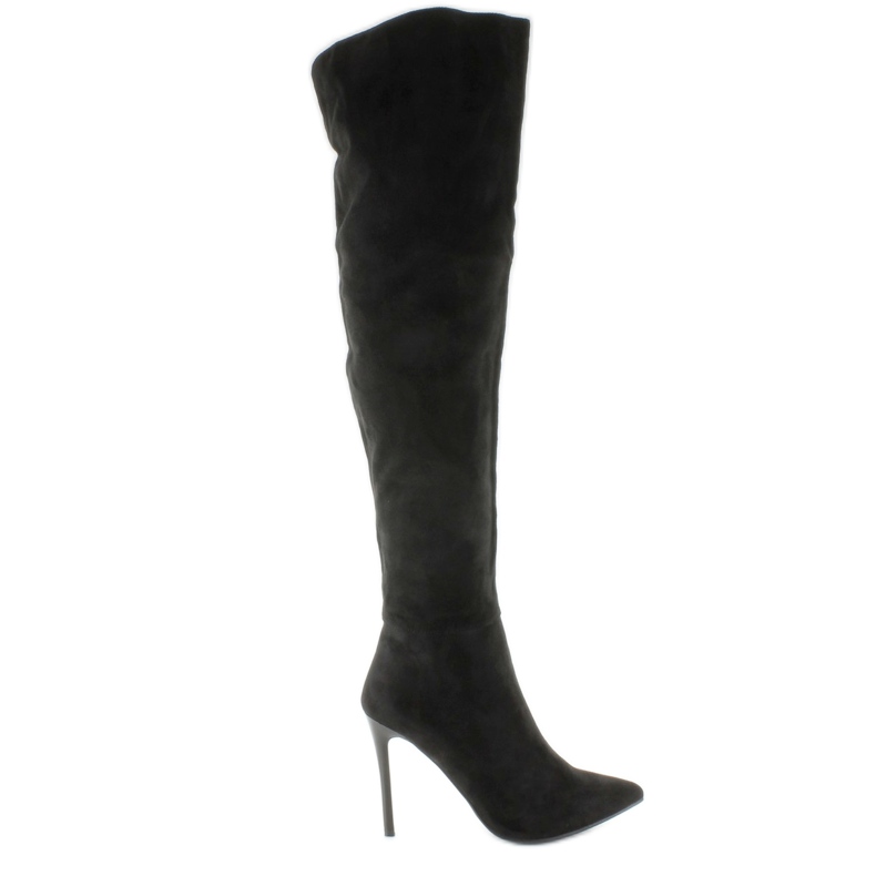 Over-Knee Boots On A Slender C45 Black Pin
