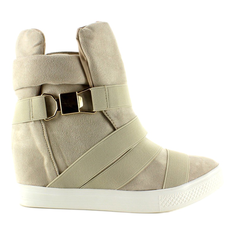 Sneakers with rubber stripes F-215 Beige
