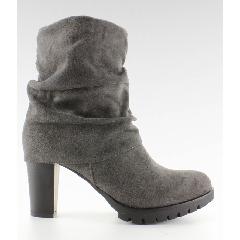 Stylish boots with turtleneck JK41 Gray grey