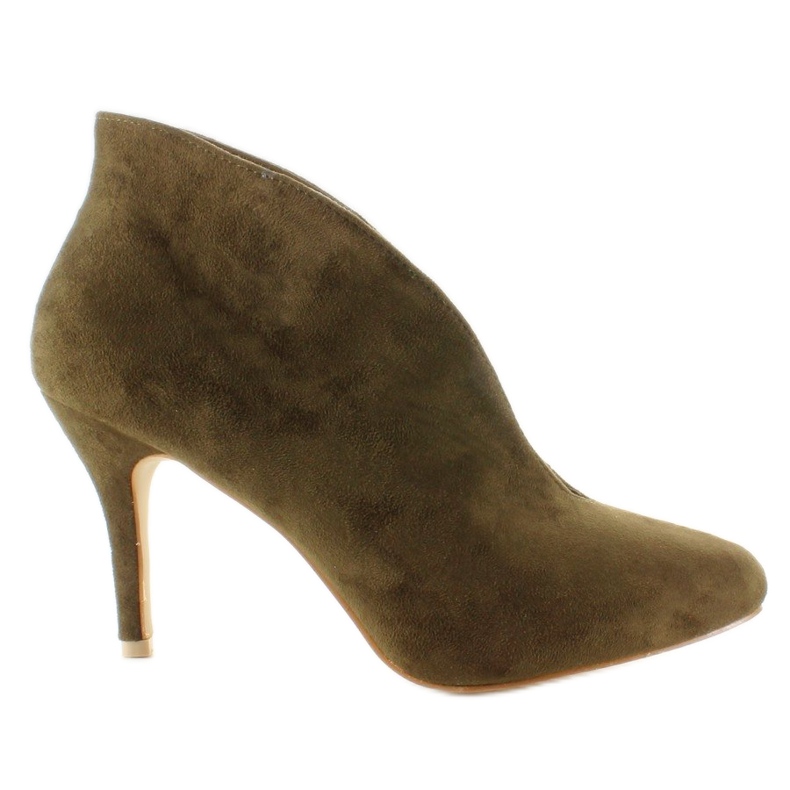 Built-in heels with a cutout 1413 Khaki green