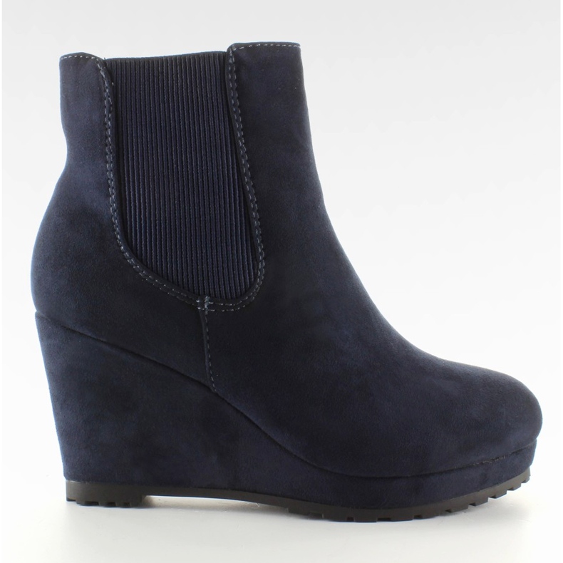 Suede Jodhpur boots on the wedge ZY9106 Blue navy blue
