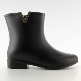 Elegant womens rain boots D33 black Elegant womens rain boots D33 black
