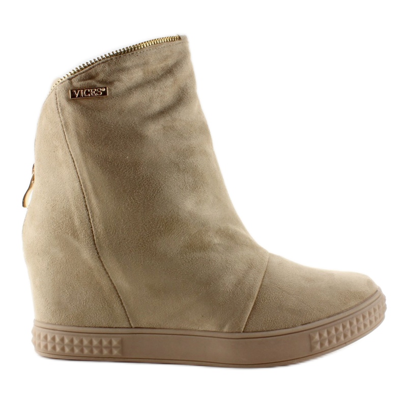 Suede sneakers hidden wedge 1133 Beige