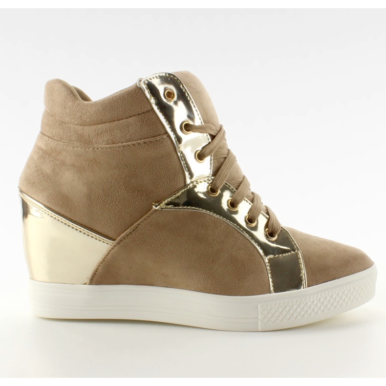 AT-0593-L Khaki suede sneakers brown yellow