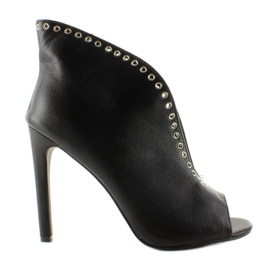Stilettos Booties With Studs Hp-36 Black Stilettos Booties With Studs Hp-36 Black