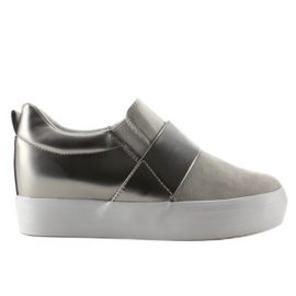 Slipons on a hidden wedge 2018-18 L. Gray grey Slipons on a hidden wedge 2018-18 L. Gray grey