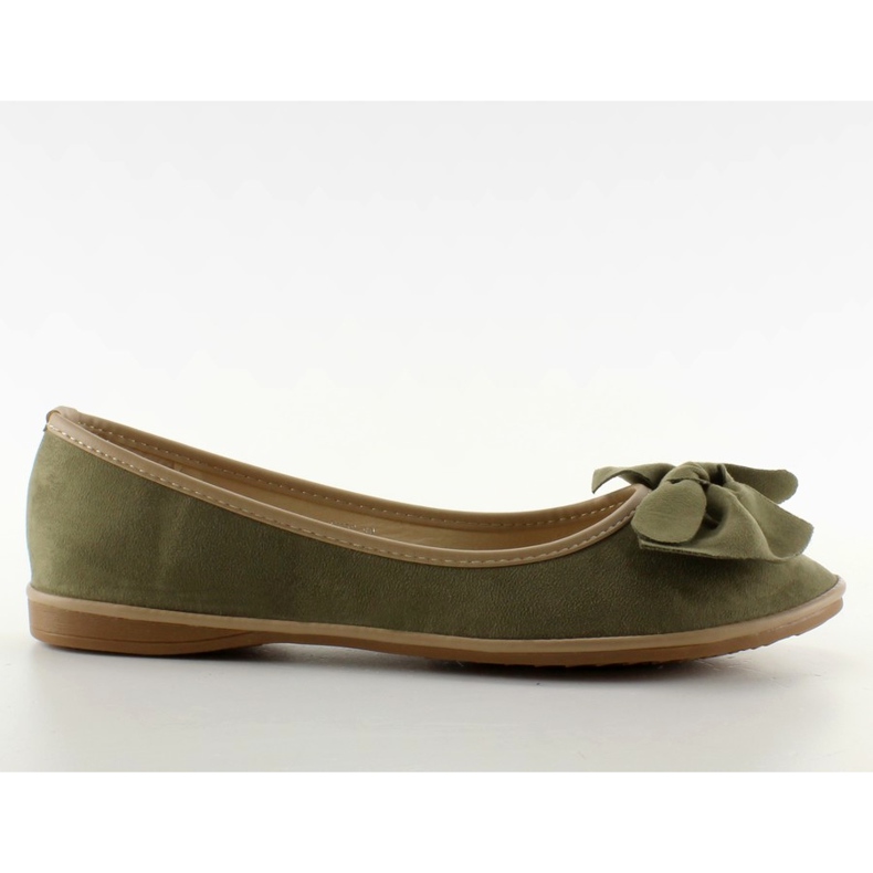 Suede ballerinas with a bow SK26 Green