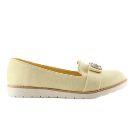 Pastel suede loafers T245 Yellow