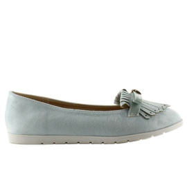 Pastel loafers with T261 blue fringes