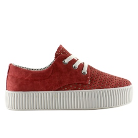 Sneakers On High Sole K1720301 red Sneakers On High Sole K1720301 red