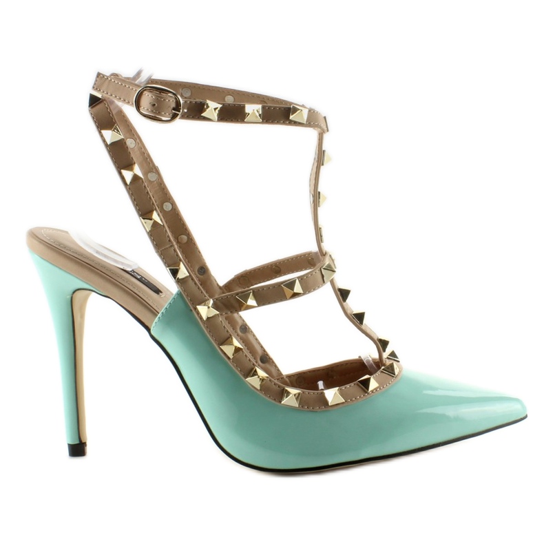 Stilettos with studs Valentina 1166 D.BLUE