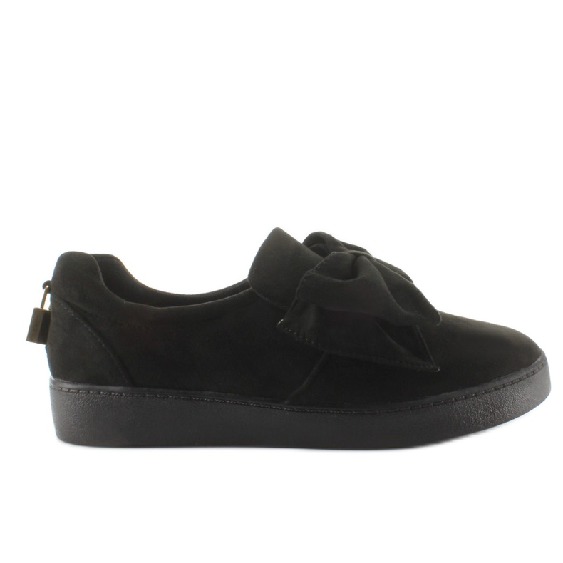 Slipons with a padlock T276P black