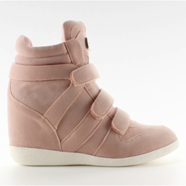 Suede high top sneakers JT36 pink Suede high top sneakers JT36 pink