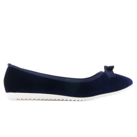 Satin ballerinas lds-1a010 Blue navy blue