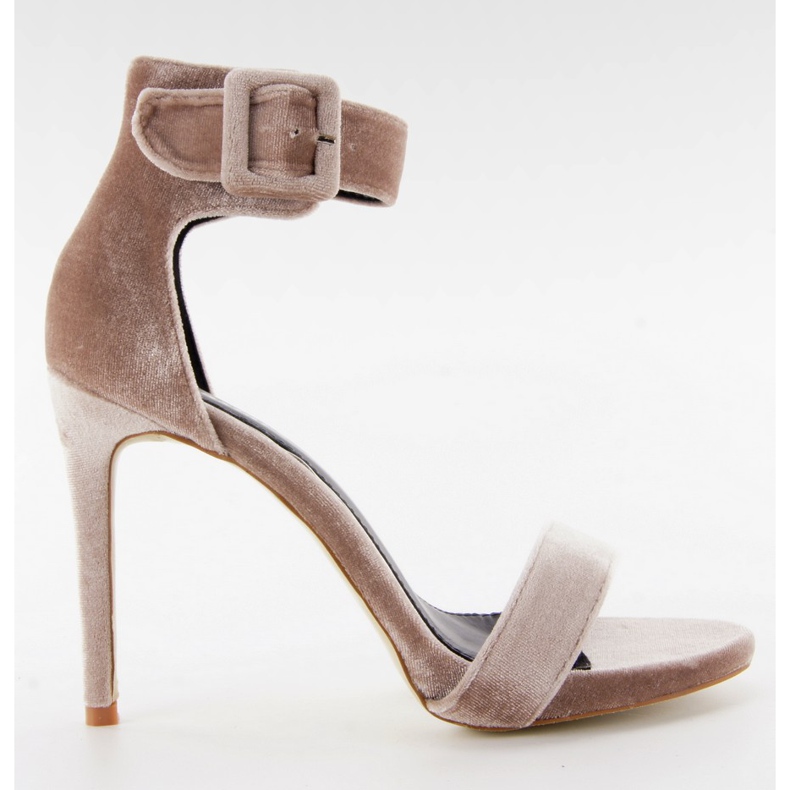 Velvet sandals on a M259 Pink stiletto heel multicolored