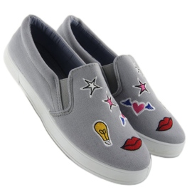 Slipons with JX41P Gray patches grey