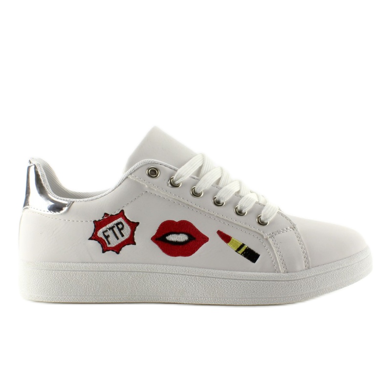 Sneakers with patches kiss kiss WHITE / SILVER