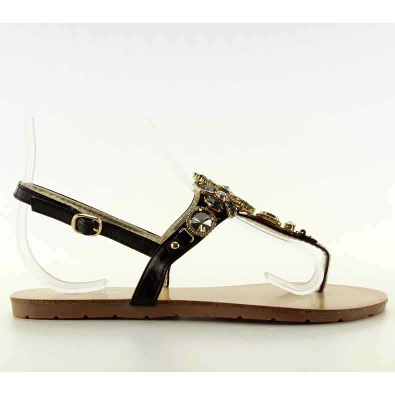 Sandals with beautiful stones JH41 black