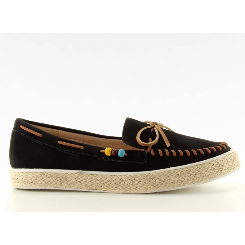 Moccasins with colorful 2057 Black beads