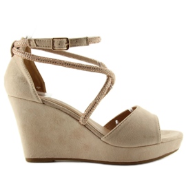 Wedge sandals F162 beige Wedge sandals F162 beige
