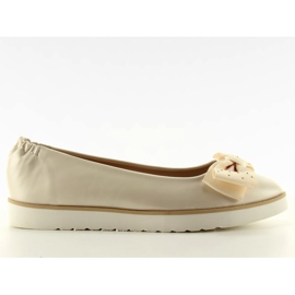 Subtle ballerinas with a bow 1157 beige