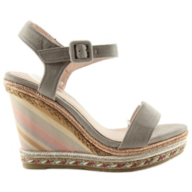 Espadrilles with a pastel wedge Y5p gray grey Espadrilles with a pastel wedge Y5p gray grey