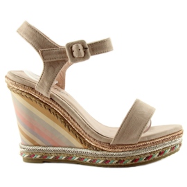 Espadrilles with a pastel wedge Y5p beige