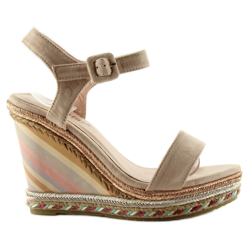 Espadrilles with a pastel wedge Y5p beige