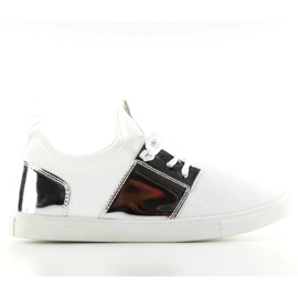 A-120 WHITE / SILVER airy sports shoes