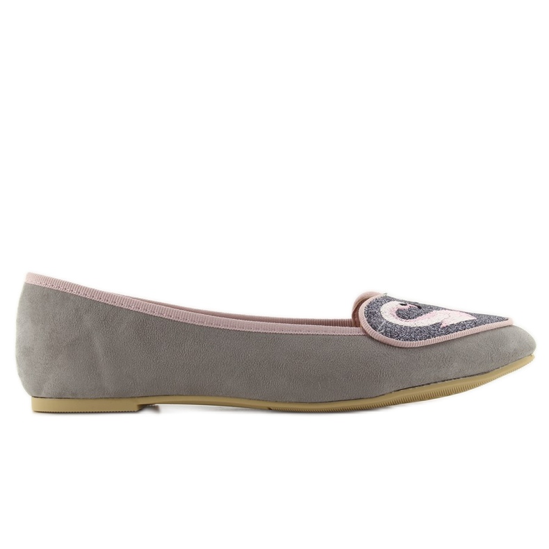 Lovely flamingo 1180 gray ballerinas grey