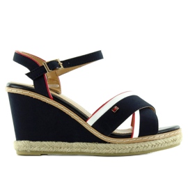 Wedge sandals Tomy 1234 navy navy blue