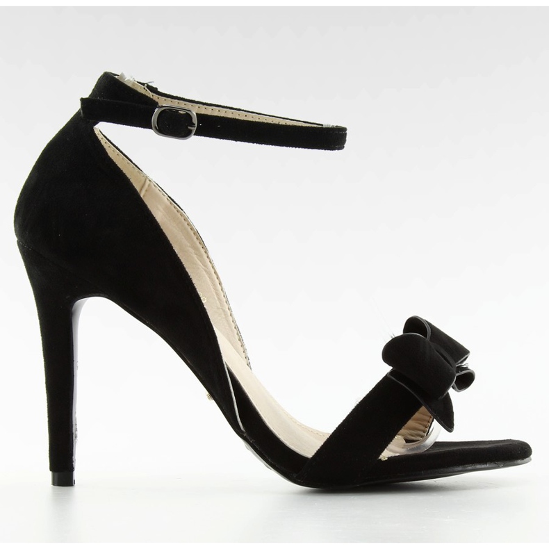 Sandals on a high heel with bow 6101 black