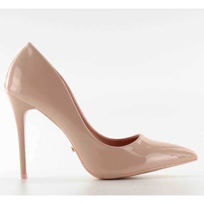 Smooth varnished Le03 pink heels