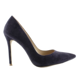 Suede pumps on a 5438 Navy heel navy blue