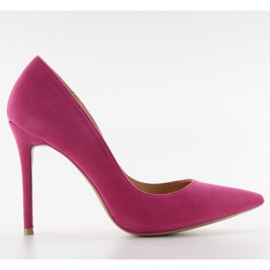 Suede pumps on a pin 5438 D. fushia pink
