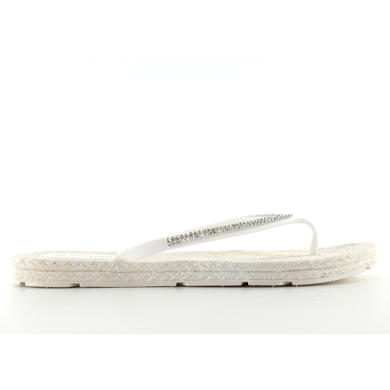 Rubber flip-flops like espadrilles ls069 white