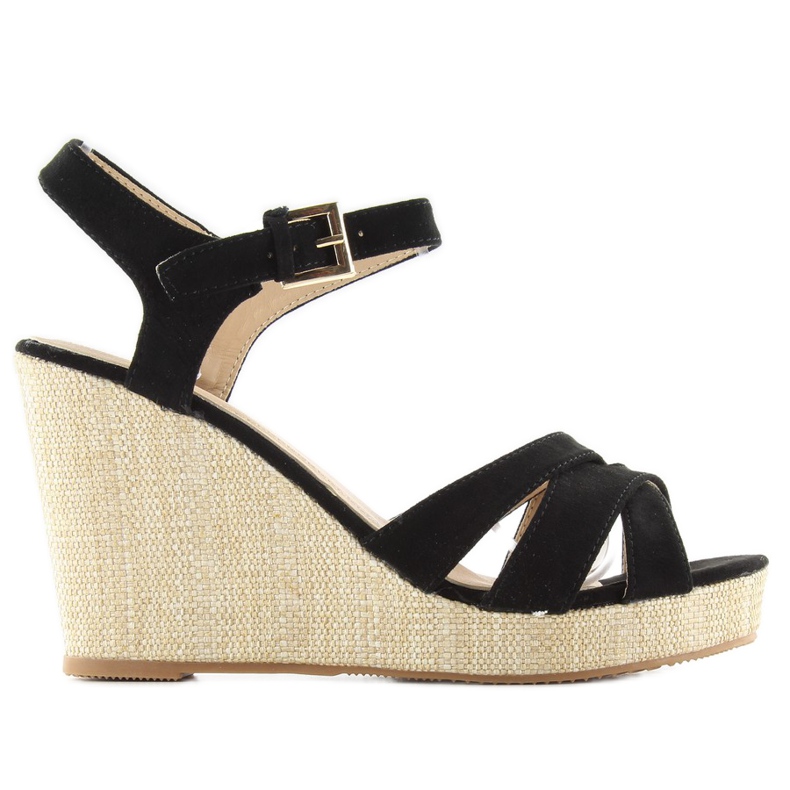 Wedge sandals BL337 black Wedge sandals BL337 black