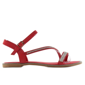 Sandals decorated with cubic zirconia yh-2h018 red Sandals decorated with cubic zirconia yh-2h018 red
