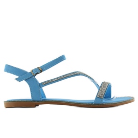 Sandals decorated with cubic zirconia yh-2h018 blue