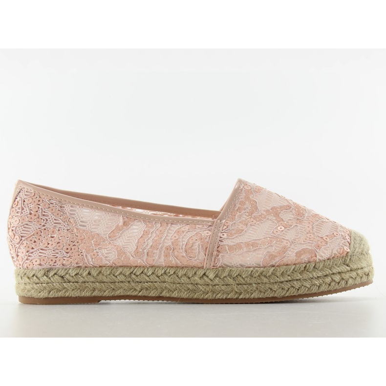 Lace espadrilles high sole 7137 Pink