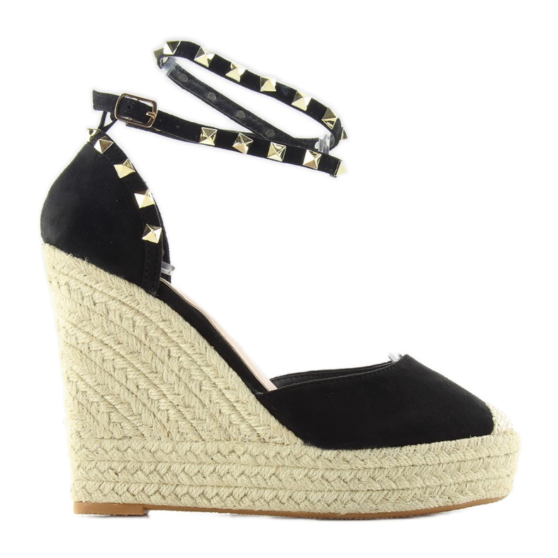 Espadrilles With Studs On The Platform 100-727 black