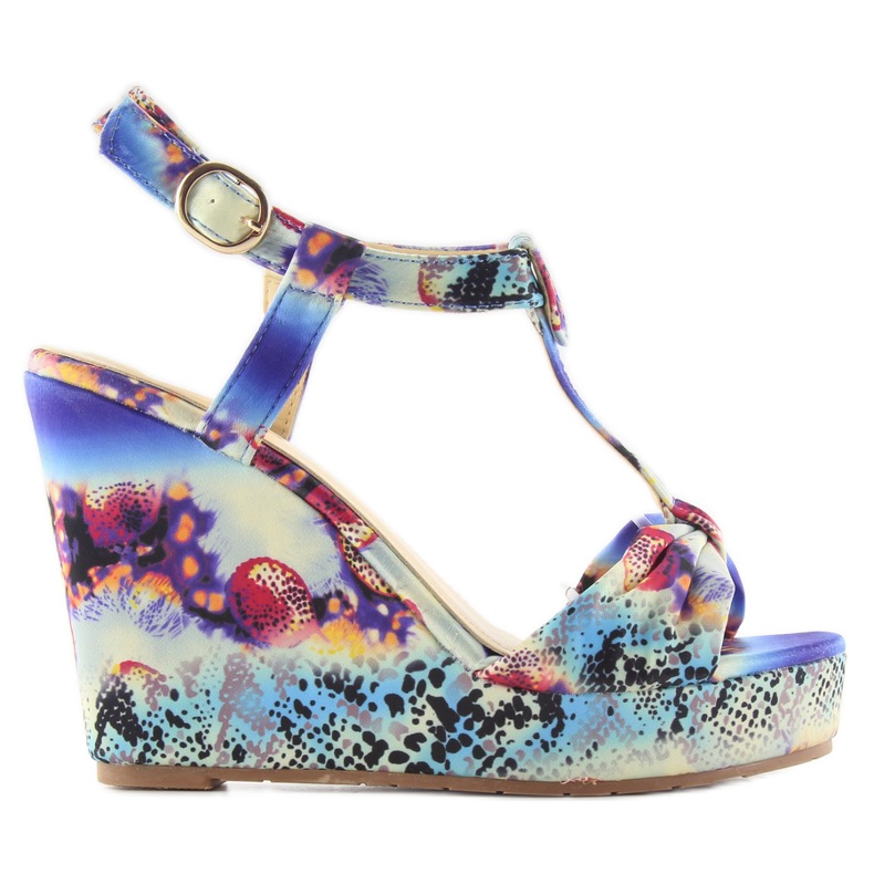 Satin wedge sandals 903 blue Satin wedge sandals 903 blue