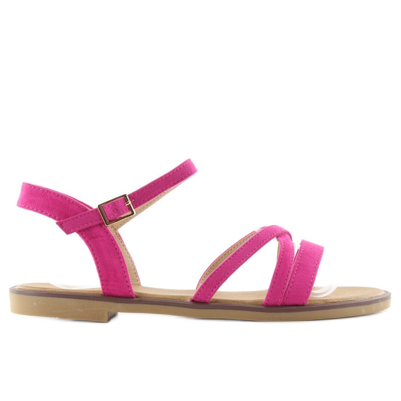 Sandals with delicate fuchsia stripes pink